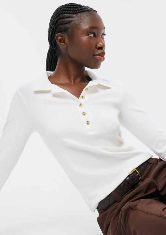 Foto do produto: Polo Feminina Em Ribana Ultra Soft - Off white