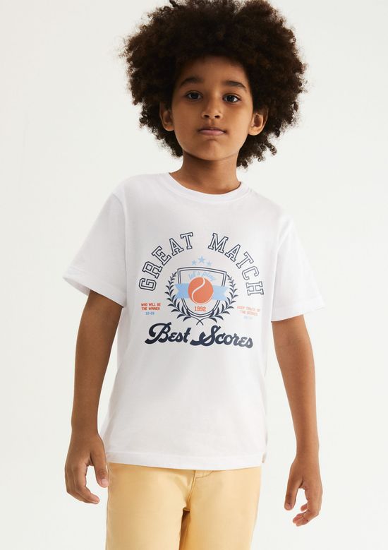 Foto do produto: Camiseta Infantil Menino Manga Curta Com Estampa - Branco