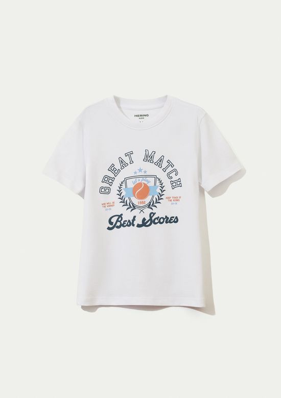 Foto do produto: Camiseta Infantil Menino Manga Curta Com Estampa - Branco