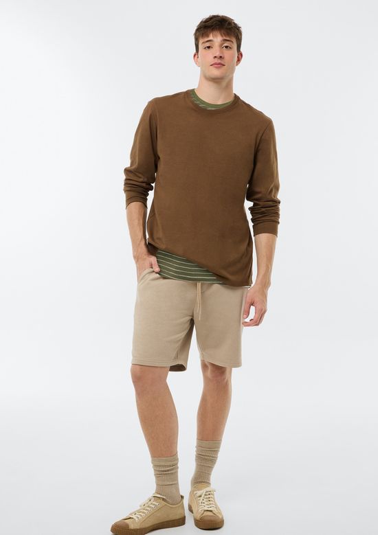 Foto do produto: Camiseta Básica Masculina Manga Longa Comfort Super Cotton - Marrom