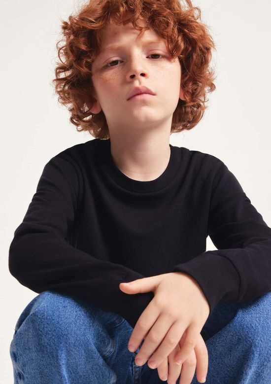 Foto do produto: Camiseta Básica Infantil Menino Manga Longa - Preto