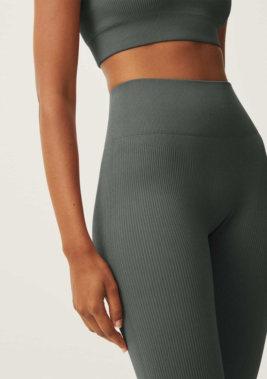 Foto do produto: Calça Legging Feminina Canelada Sem Costura - Cinza