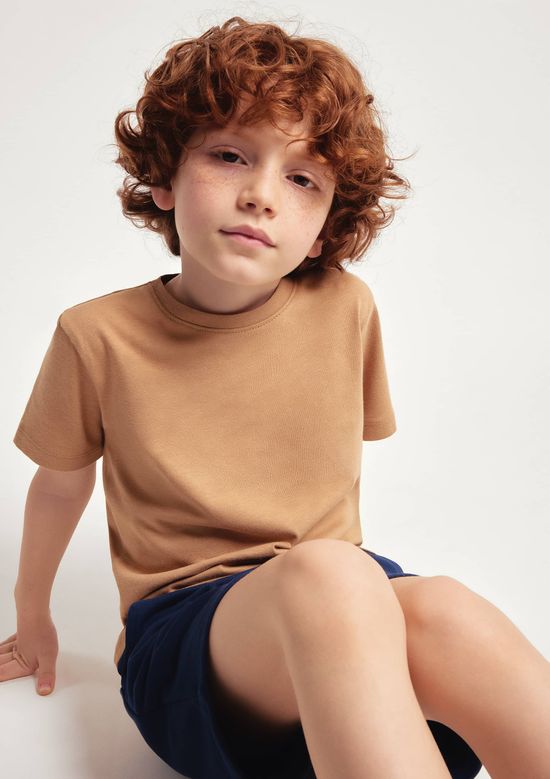 Foto do produto: Camiseta Básica Infantil Menino Manga Curta Slim - Bege