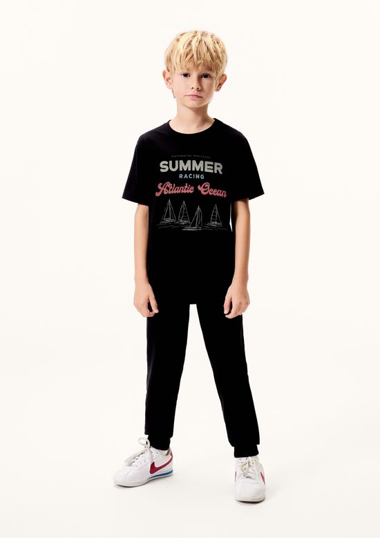 Foto do produto: Camiseta Infantil Menino Manga Curta Com Estampa - Preto