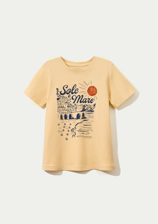 Foto do produto: Blusa Infantil Menina Manga Curta Com Estampa - Amarelo