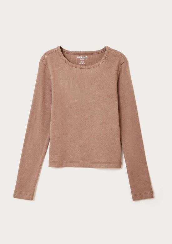 Foto do produto: Blusa Manga Longa Infantil Menina Em Ribana - Marrom