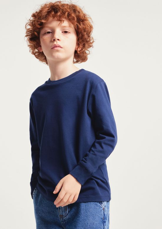 Foto do produto: Camiseta Básica Infantil Menino Manga Longa - Azul