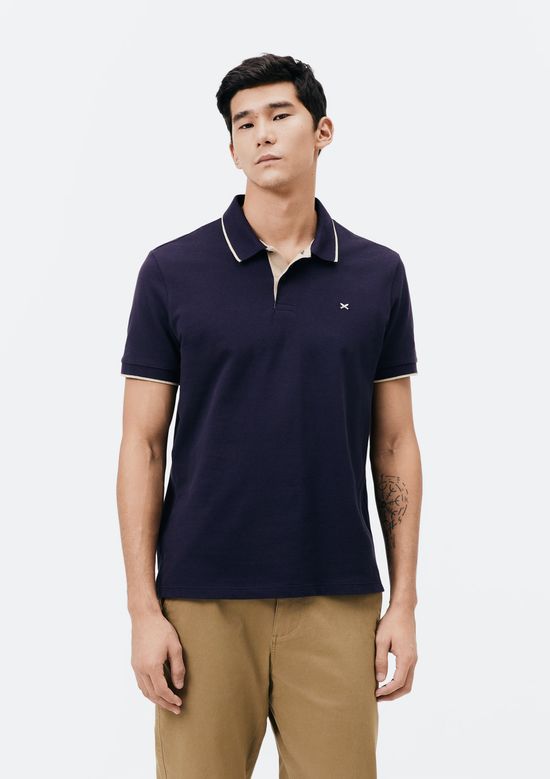 Foto do produto: Camisa Polo Básica Masculina Em Piquet Com Bordado - Preto