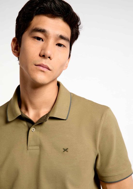Foto do produto: Camisa Polo Básica Masculina Em Piquet Com Bordado - Verde