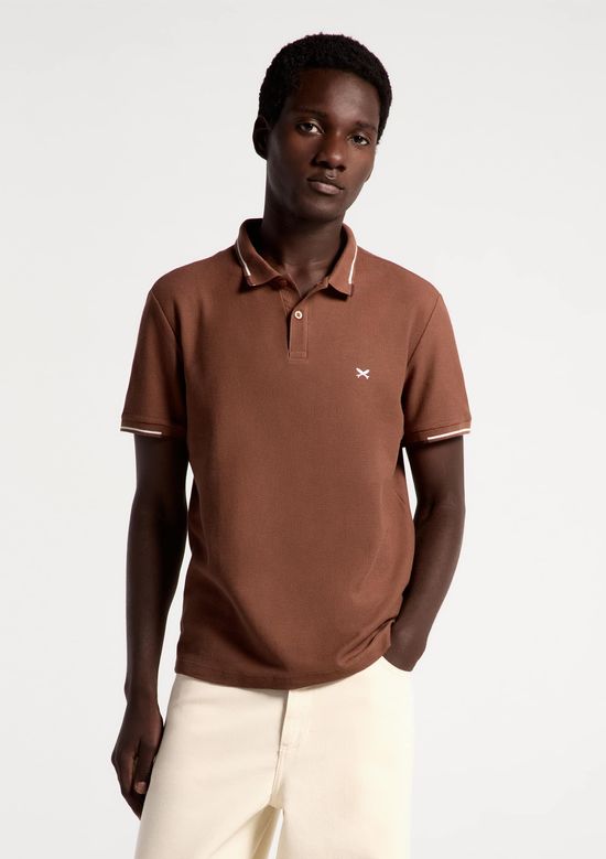 Foto do produto: Camisa Polo Masculina Manga Curta Com Bordado - Marrom