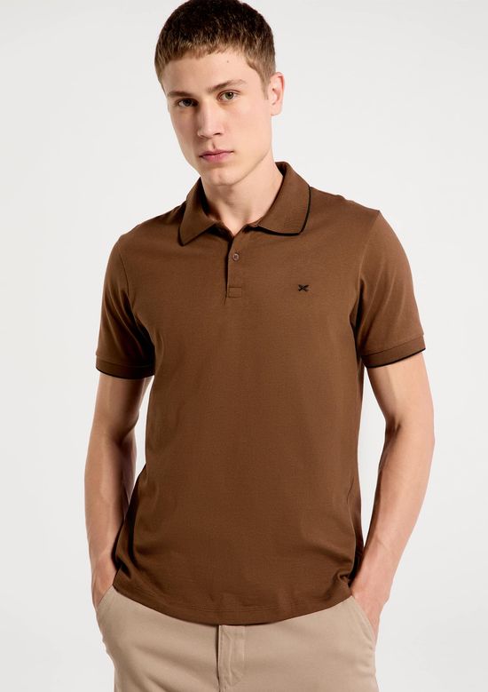 Foto do produto: Camisa Polo Básica Masculina Super Cotton Com Bordado - Marrom