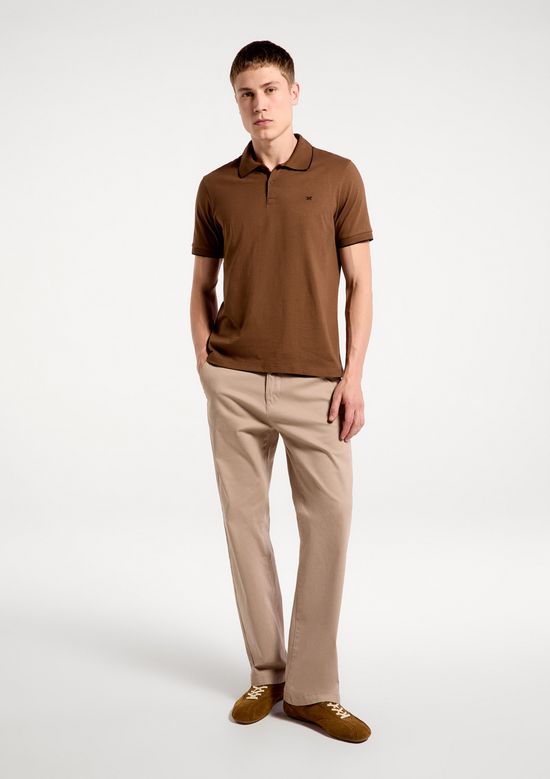 Foto do produto: Camisa Polo Básica Masculina Super Cotton Com Bordado - Marrom