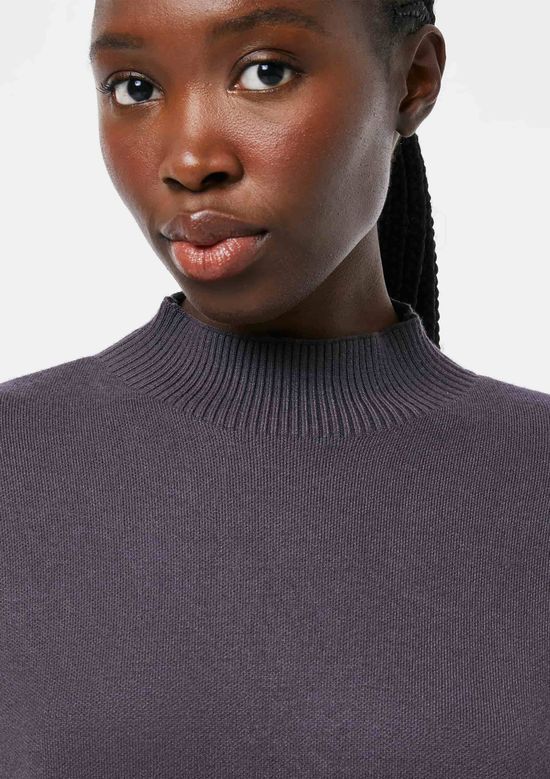 Foto do produto: Blusão Feminino Tricô Gola Alta - Cinza