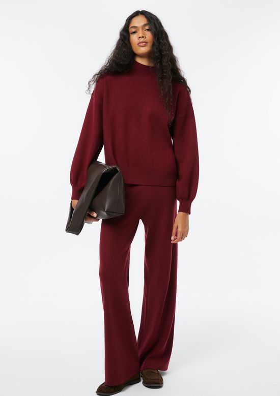 Foto do produto: Calça Feminina Reta Em Tricô - Vinho