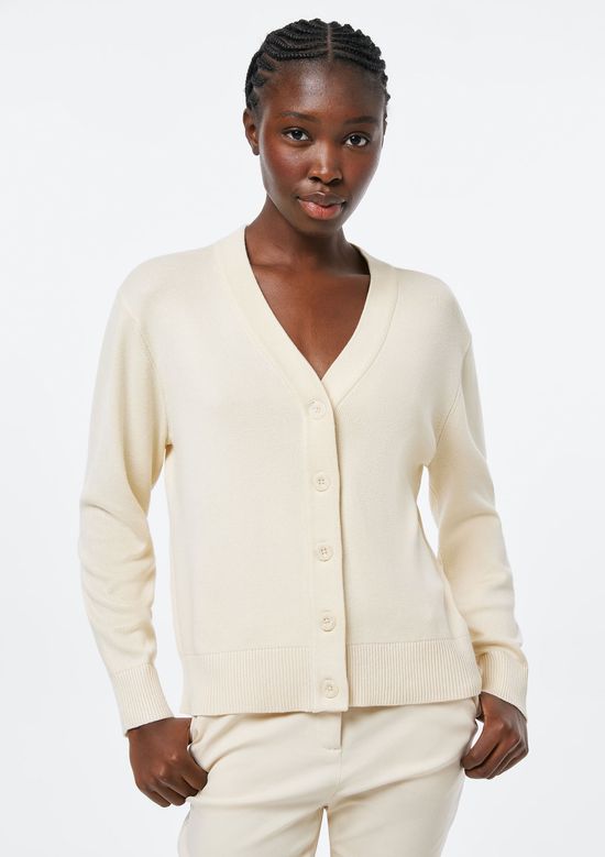 Foto do produto: Cardigan Feminino Decote V Em Tricô - Off white