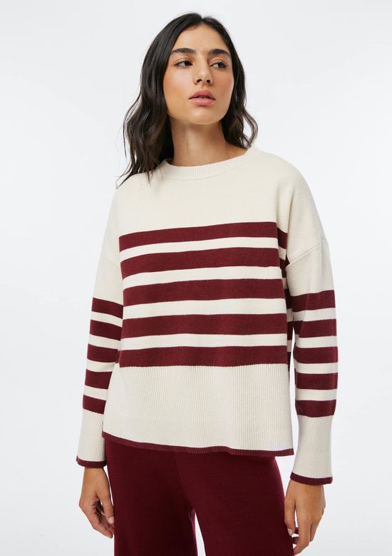 Foto do produto: Blusão Feminino Em Tricô Fio Tinto - Vermelho