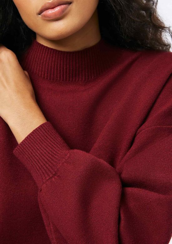 Foto do produto: Blusão Feminino Tricô Gola Alta - Vinho