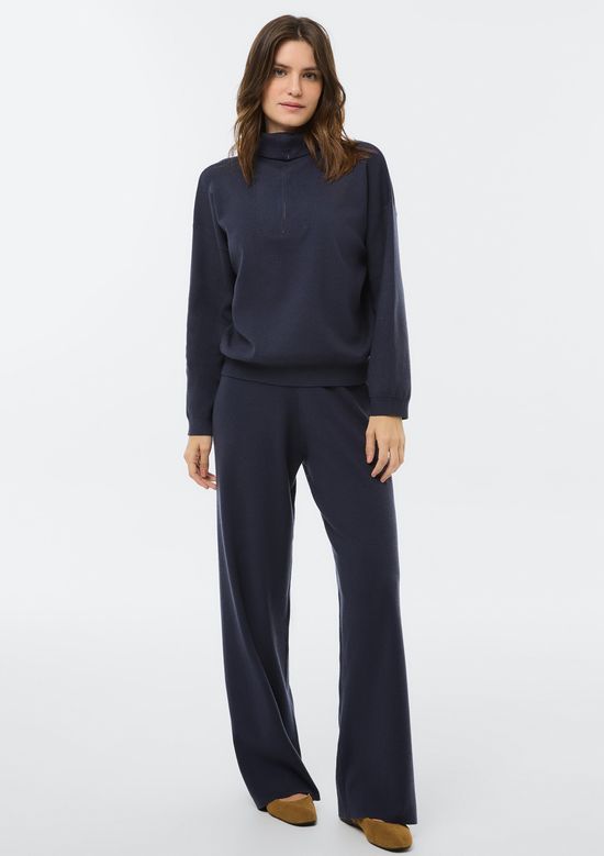 Foto do produto: Blusão Feminino Oversized Em Tricô - Azul