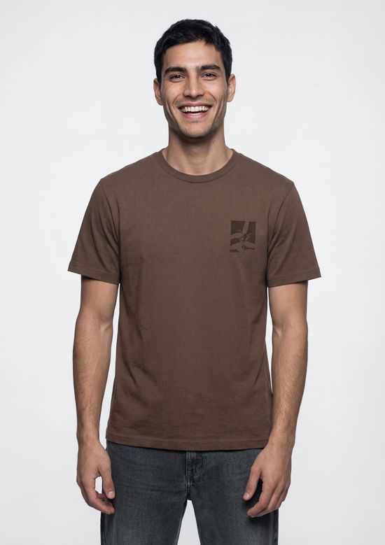 Foto do produto: Camiseta Masculina Manga Curta Com Estampa - Marrom