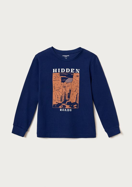 Foto do produto: Camiseta Infantil Menino Manga Longa Com Estampa Hering Kids - Azul