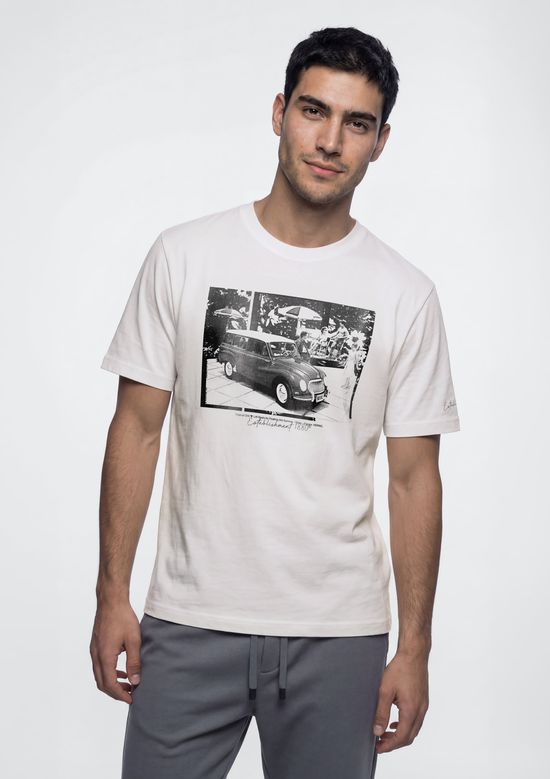 Foto do produto: Camiseta Masculina Manga Curta Com Estampa - Off white