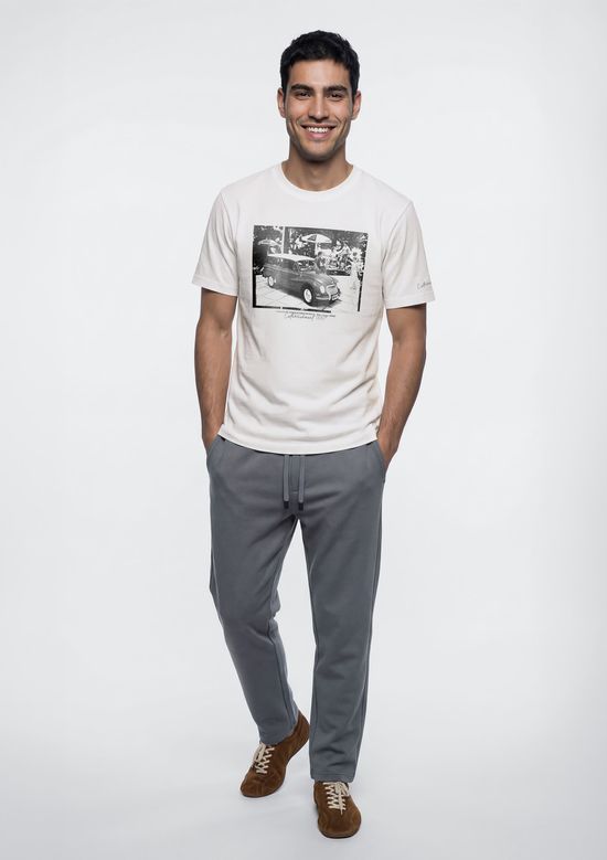 Foto do produto: Camiseta Masculina Manga Curta Com Estampa - Off white