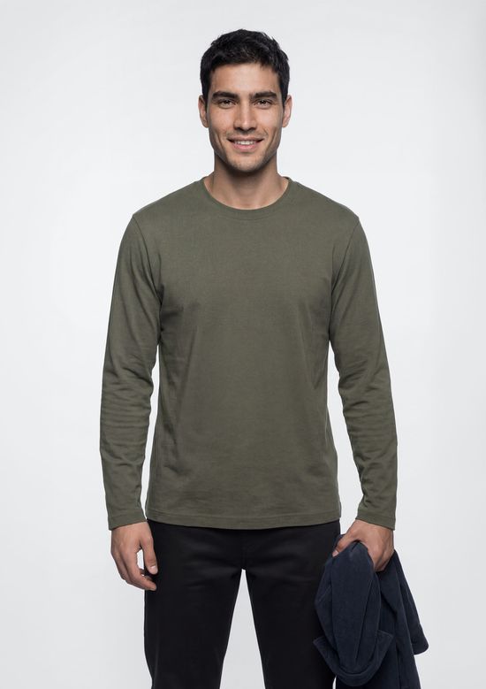 Foto do produto: Camiseta Básica Masculina Manga Longa Comfort Super Cotton - Verde