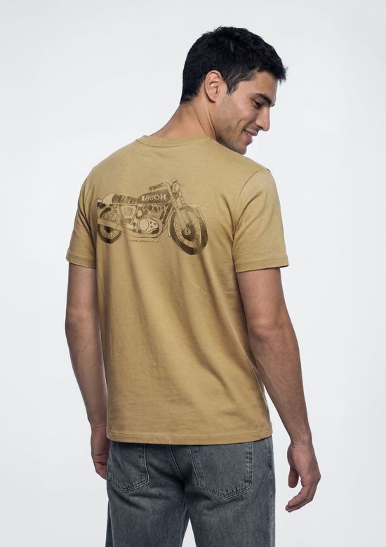 Foto do produto: Camiseta Masculina Manga Curta Com Estampa - Bege