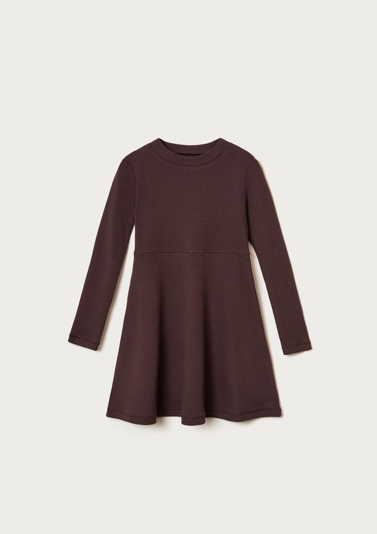 Foto do produto: Vestido Infantil Evasê Em Ribana Canelada - Marrom