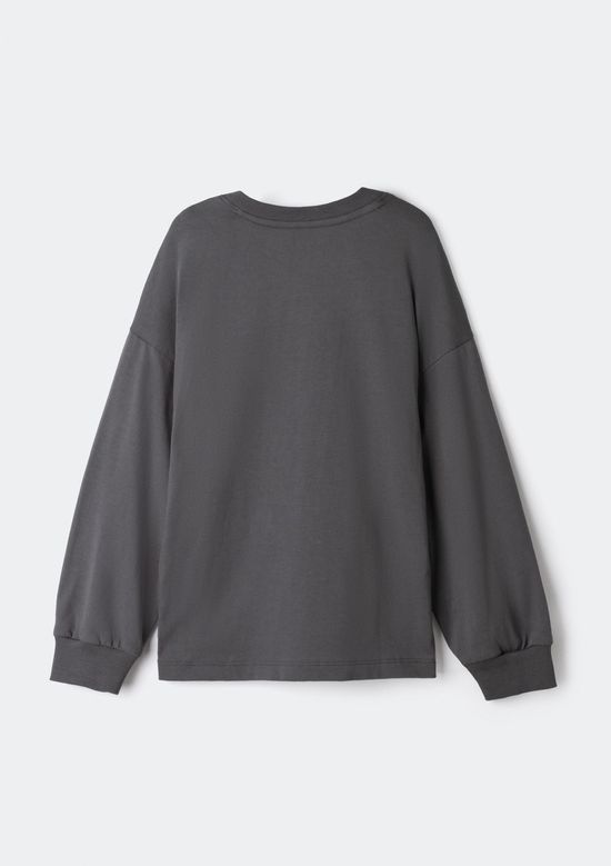 Foto do produto: Blusa Infantil Menina Oversized Manga Longa Estampada - Cinza