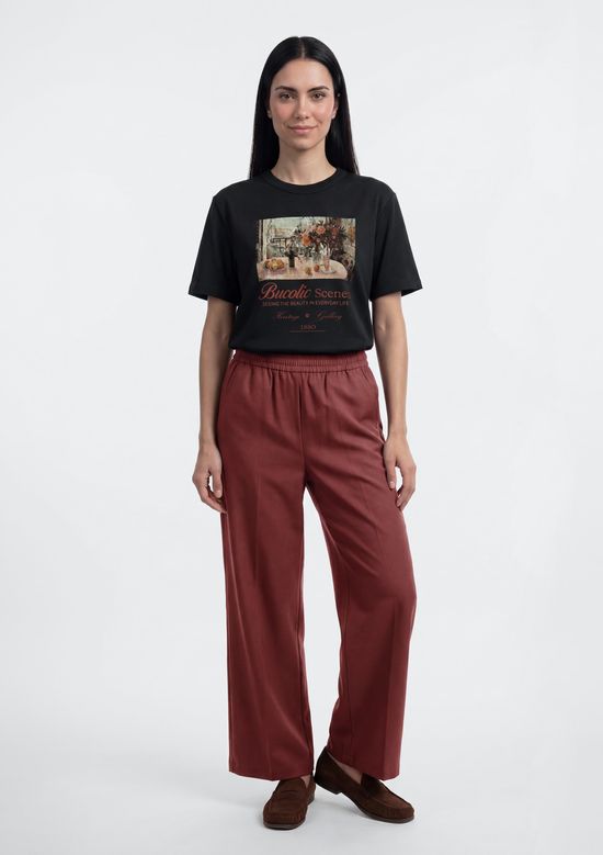 Foto do produto: Calça Feminina Cintura Média Pantalona - Vermelho