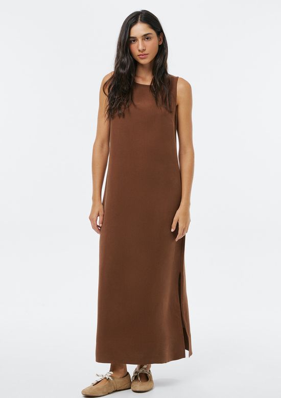 Foto do produto: Vestido Midi Peach Touch Evasê - Marrom