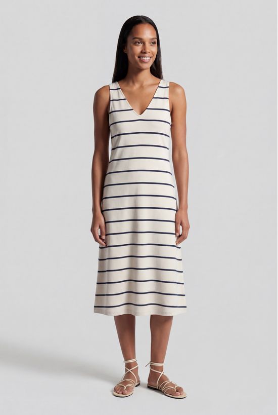 Foto do produto: Vestido Midi Evasê Com Elastano - Off white