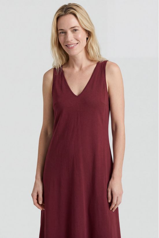 Foto do produto: Vestido Midi Evasê Com Elastano - Vermelho
