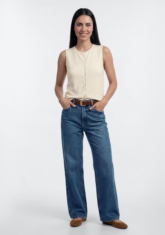 Foto do produto: Regata Feminina Alças Médias Com Elastano - Creme