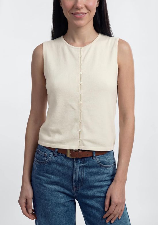 Foto do produto: Regata Feminina Alças Médias Com Elastano - Creme