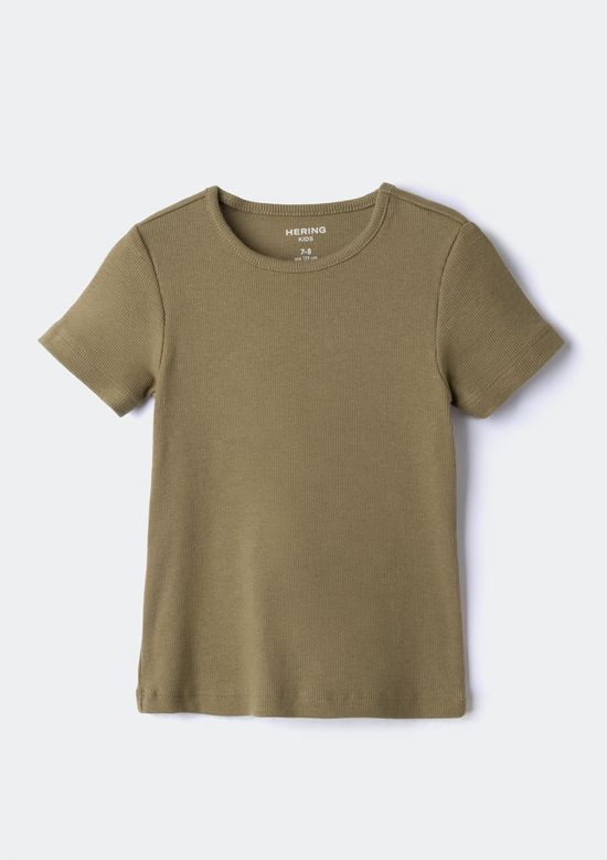 Foto do produto: Blusa Manga Curta Infantil Menina Em Ribana - Verde