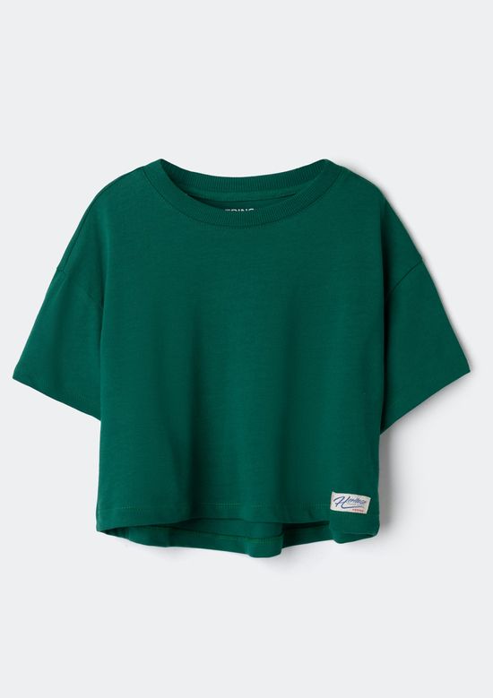 Foto do produto: Blusa Infantil Menina Oversized Em Malha Binada - Verde