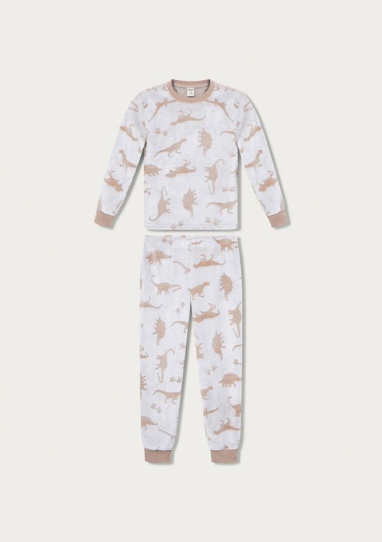 Foto do produto: Pijama Infantil Menino Fleece Estampado - Bege