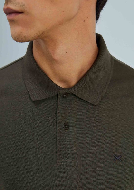 Foto do produto: Camisa Polo Masculina Manga Longa Em Piquet - Verde