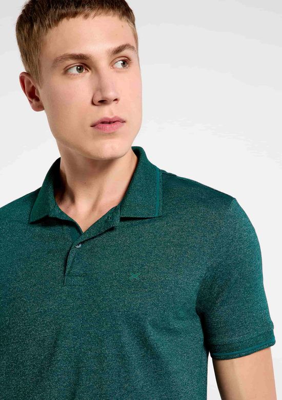 Foto do produto: Camisa Polo Básica Masculina Em Malha Texturizada - Verde