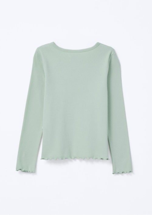 Foto do produto: Blusa Manga Longa Infantil Menina Em Ribana - Verde