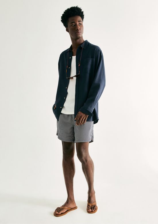 Foto do produto: Shorts De Banho Masculino Listrado - Azul