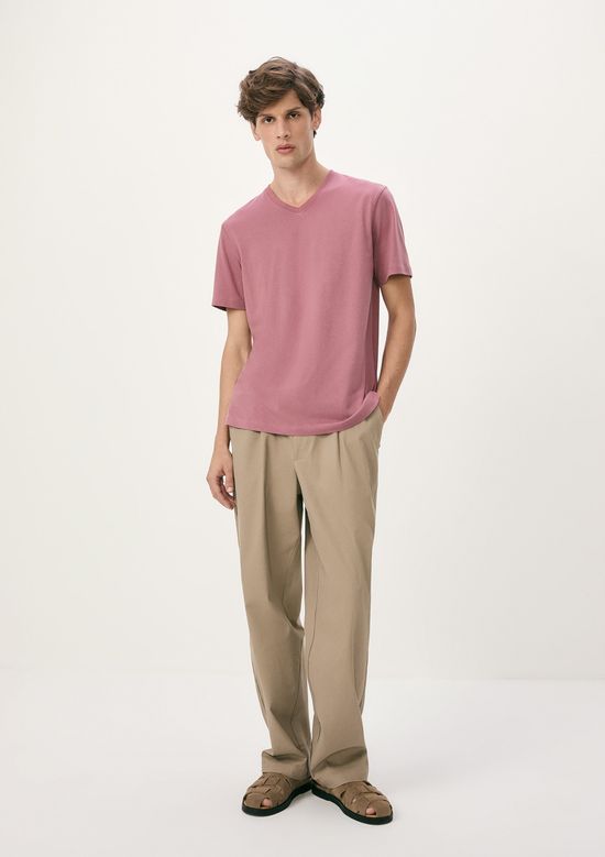 Foto do produto: Camiseta Básica Masculina Manga Curta Gola V World - Rosa