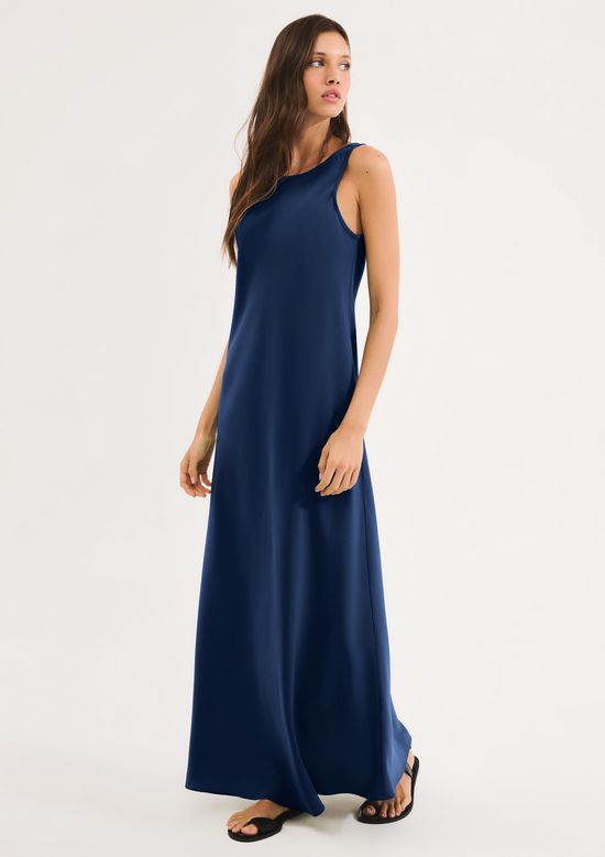 Foto do produto: Vestido Longo Decote Costas U Aveludado - Azul