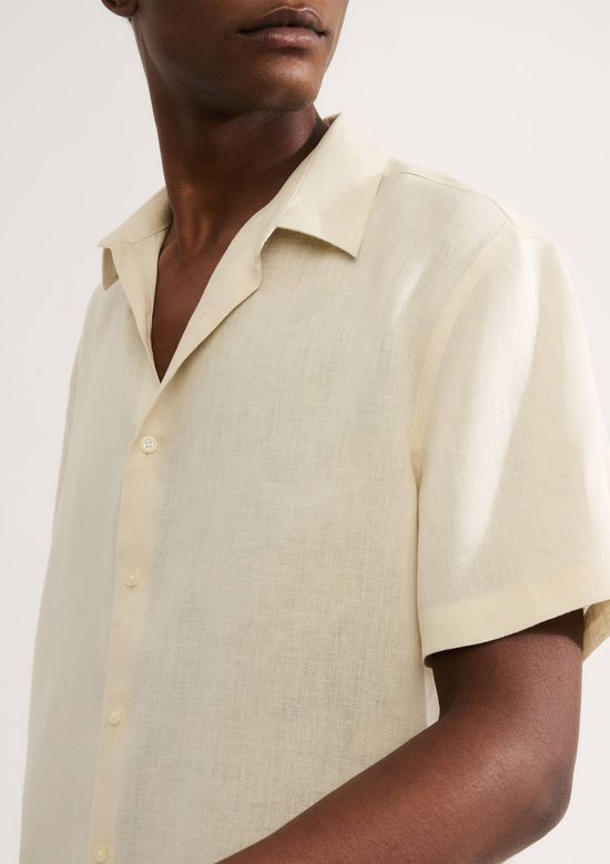Foto do produto: Camisa Masculina Manga Curta Em Linho - Bege