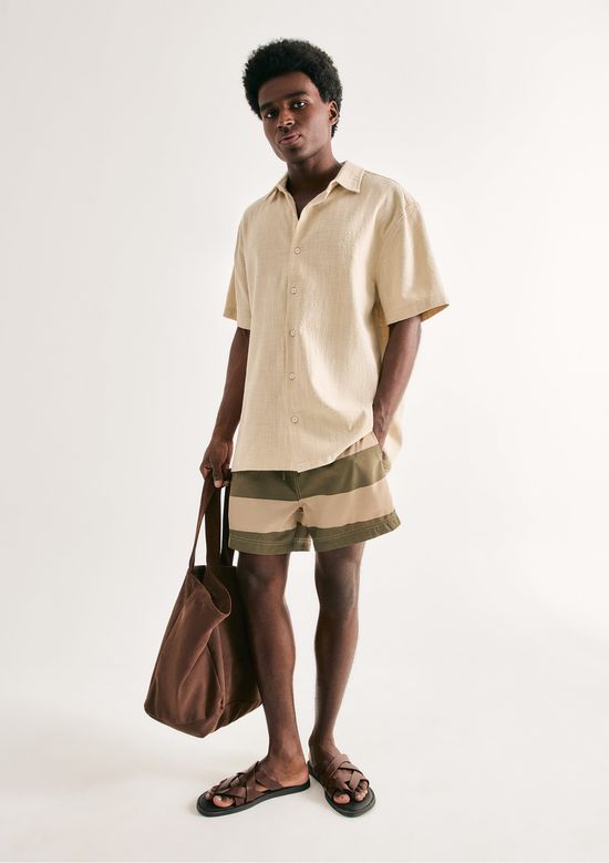 Foto do produto: Shorts De Banho Masculino Listrado - Verde