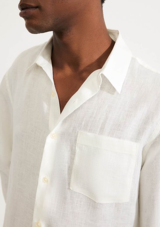 Foto do produto: Camisa Masculina Manga Longa Em Linho - Off white