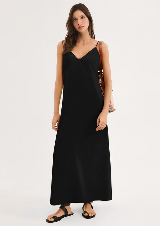 Foto do produto: Vestido Longo Decote V Texturizado - Preto