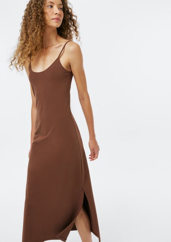 Foto do produto: Vestido Midi Reto Em Algodão - Marrom